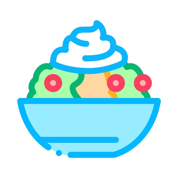 Mayonesa ensalada icono vector esquema ilustración — Vector de stock