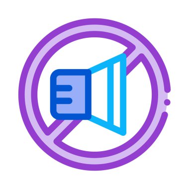 hoparlör yasağı vektör ana hatları illüstrasyonu