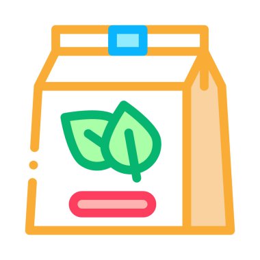 yeşil çay poşeti ikon vektör çizelgesi çizimi