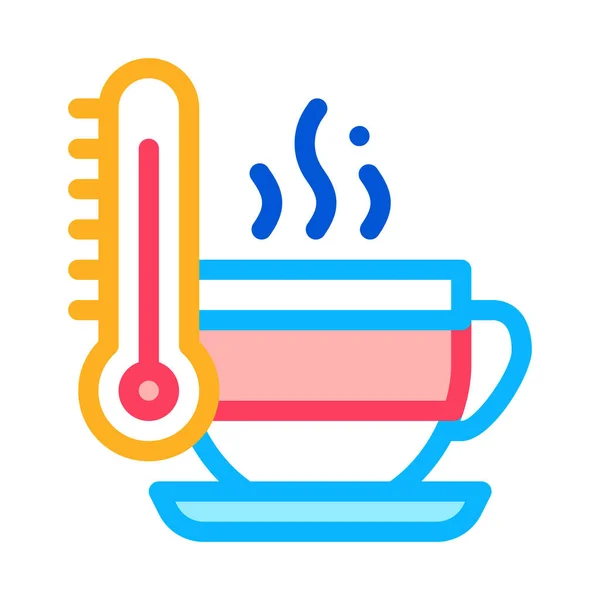 Thé tasse température icône vecteur contour illustration — Image vectorielle