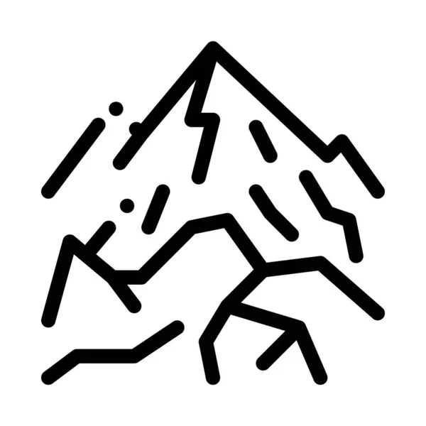 Ikon Vektor Tampilan Gunung Tanda Pemandangan Gunung Ilustrasi Simbol Kontur - Stok Vektor