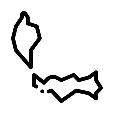 Harita ikon vektöründe malezya. Harita işaretinde Malezya. izole edilmiş sınır sembolü çizimi