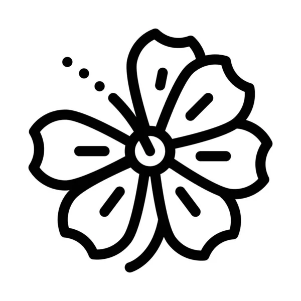 Hibiscus Çiçeği Ikon Vektörü Amber Çiçeği Işareti Izole Edilmiş Sınır — Stok Vektör