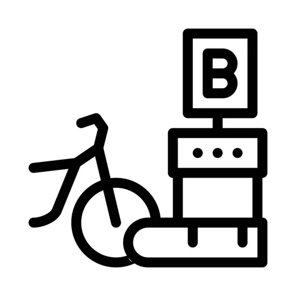 Вектор Услуг Обмену Иконками Пунктов Доставки Велосипедов Знак Службы Распределения — стоковый вектор