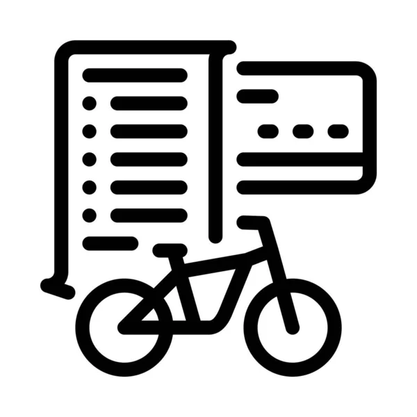 Kartenzahlung Fahrrad Dienstleistungen Symbol Vektor Kartenzahlung Fahrradservice Unterzeichnen Isolierte Kontursymboldarstellung — Stockvektor
