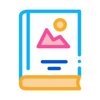 renkli basılı kitap simgesi vektörü. renkli basılı kitap işareti. renk sembolü çizimi