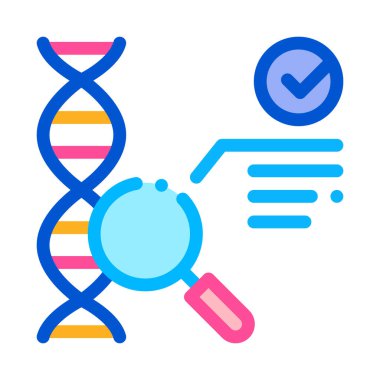 Kan DNA testi ikon vektörü. Kan DNA testi işareti. renk sembolü çizimi