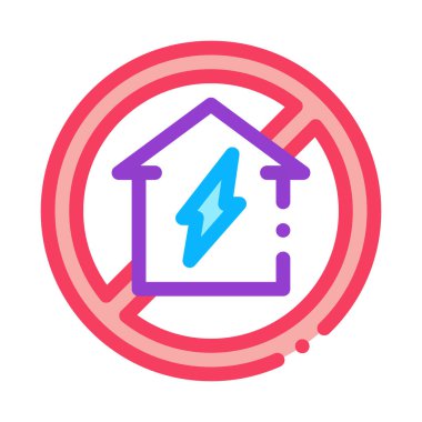 Harabe ikon vektöründe ev işareti. Ev tabelasında yıkım işareti var. renk sembolü çizimi