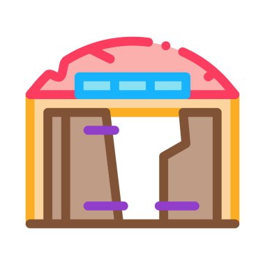 Garaj ikonu taşıyıcısını yok etti. Garaj tabelası yok. renk sembolü çizimi