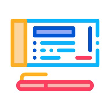 kalem simgesi vektörü ile kontrol etmek için. Kalem işaretiyle kontrol etmek için. renk sembolü çizimi