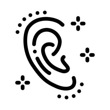 Kulak şekli ikon vektörü. Kulak şekli değişikliği işareti. izole edilmiş sınır sembolü çizimi