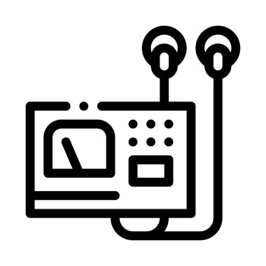 Tıbbi solunum aygıtı ikon vektörü. Tıbbi solunum cihazı işareti. izole edilmiş sınır sembolü çizimi