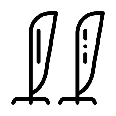 Reklam bayrağı ikon vektörü. Reklam bayrağı tabelası. izole edilmiş sınır sembolü çizimi