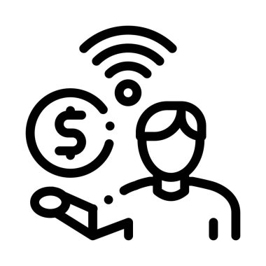 Kablosuz internet hizmeti ikonu vektörü. Kablosuz internet hizmeti tabelası. izole edilmiş sınır sembolü çizimi