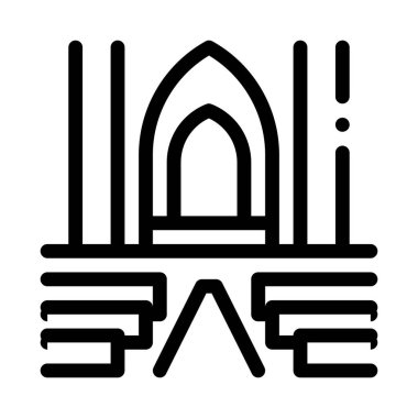 Katolik kilisesinin simge taşıyıcısı. Katolik kilisesi tabelası. izole edilmiş sınır sembolü çizimi