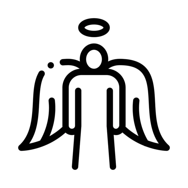 Święty Anioł Wektorem Ikony Skrzydeł Święty Anioł Skrzydłami Odizolowany Symbol — Wektor stockowy