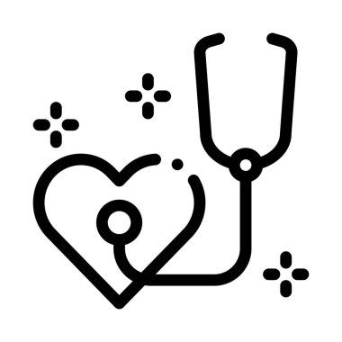 Kalp atışı ölçüm ikonu vektörü. Kalp atışı ölçümleri. izole edilmiş sınır sembolü çizimi