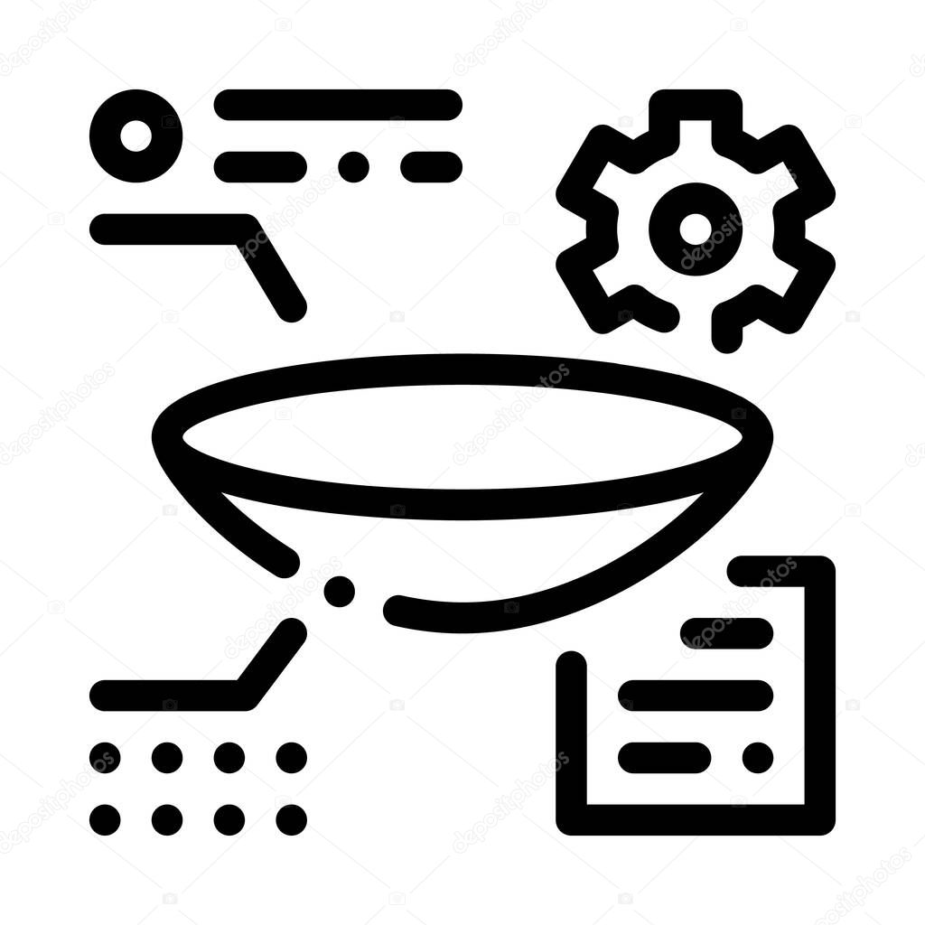 parsing lens research icon vector. parsing lens research sign. isolated contour symbol illustration