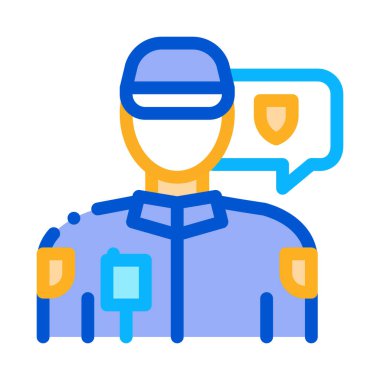 Polis memuru ikon vektörü. Polis memuru imzası. renk sembolü çizimi