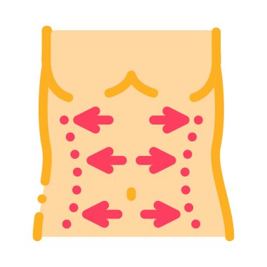 Göbek kaldırma ikonu vektörü. Göbek kaldırma işareti. renk sembolü çizimi