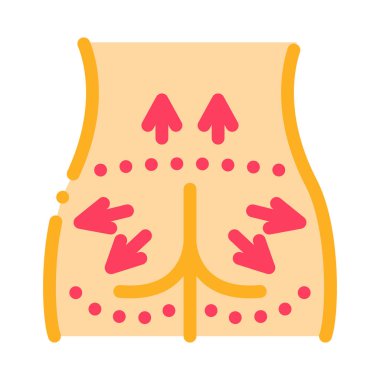 smoothing ass and back icon vector. smoothing ass and back sign. color symbol illustration