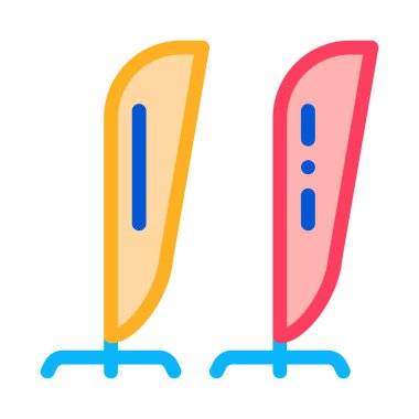 Reklam bayrağı ikon vektörü. Reklam bayrağı tabelası. renk sembolü çizimi