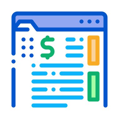 para klasörü belge simgesi vektörü. Para klasörü belgeleri imzası. renk sembolü çizimi