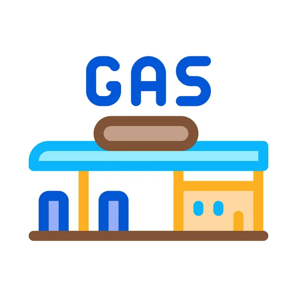 ガソリンスタンドのアイコンベクトル ガソリンスタンドの看板 カラーシンボルイラスト — ストックベクタ