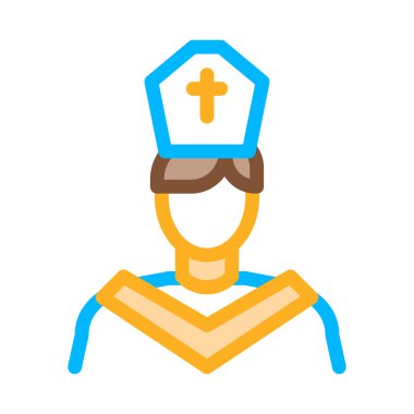 Rahip vaizi simgesi vektör özeti çizimi