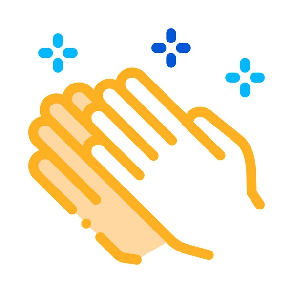 Orando manos icono vector esquema ilustración — Vector de stock