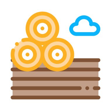 Yerdeki samanlıklar ikon vektör ana hatları çizimi