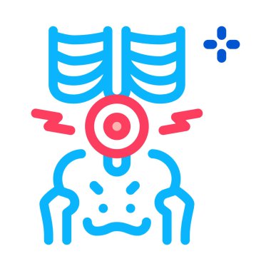 Bel arkası kireçlenme simgesi vektör taslağı çizimi