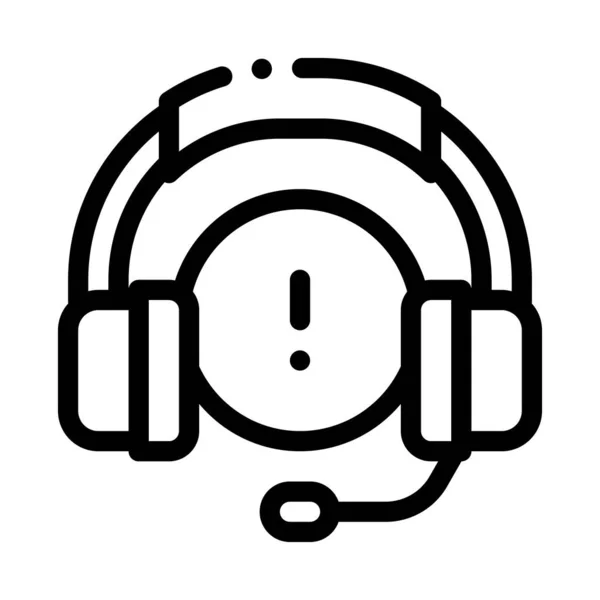 Distraído por auriculares de música icono vector esquema ilustración — Vector de stock