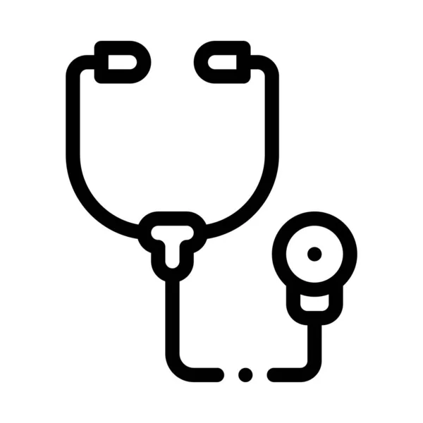 Illustrazione del profilo vettoriale dell'icona del fonendoscopio medico — Vettoriale Stock