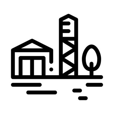 Ev simgesi vektör çizelgesine sahip ahşap kule