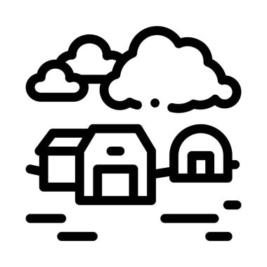 sera simgesi vektör ana hatlı ev çizimi