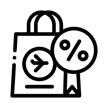 gümrüksüz kağıt torba ikon vektör çizelgesi çizimi