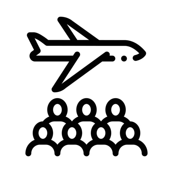 Иллюстрация векторного контура самолета пассажира — стоковый вектор
