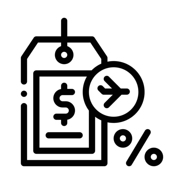 Duty free item prijs tag pictogram vector overzicht illustratie — Stockvector