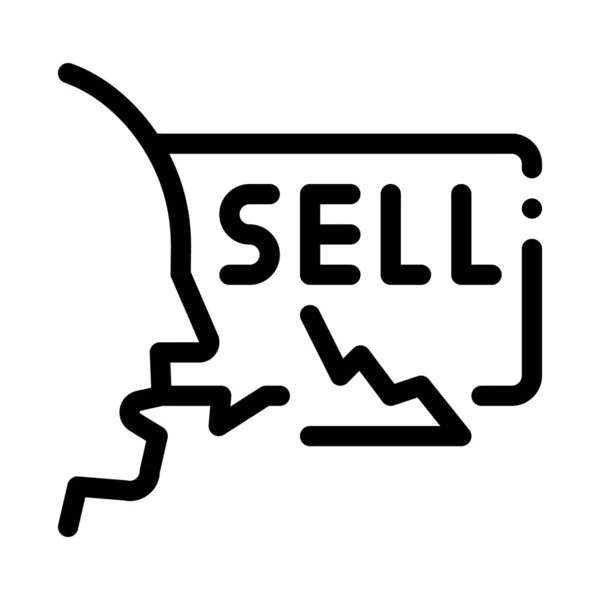 Persona vendedor icono vector esquema ilustración — Archivo Imágenes Vectoriales
