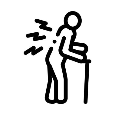 Senile artrit of back icon vektör outline illustration