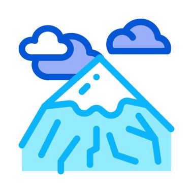 Dağ ikonu vektör çizelgesi çizimi başkanı