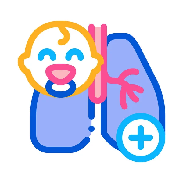 Płuca noworodka ikona wektor zarys ilustracji — Wektor stockowy