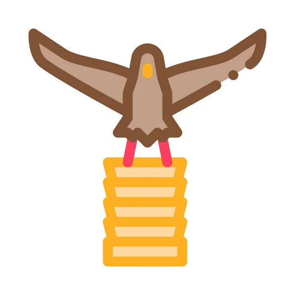 Szárnyas madár szobor ikon vektor vázlat illusztráció — Stock Vector