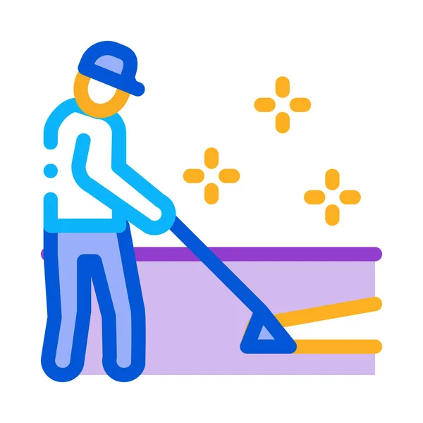 Halı temizleyici işçi simgesi vektör çizimi çizimi — Stok Vektör