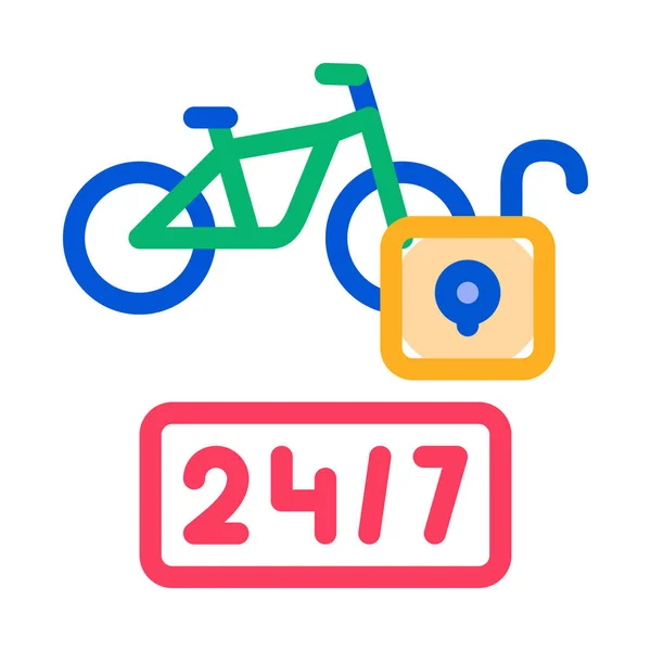 24-uurs fiets delen diensten pictogram vector overzicht illustratie — Stockvector