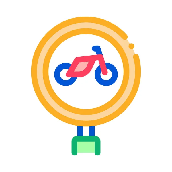Panneau de signalisation vélo icône vectoriel contour illustration — Image vectorielle