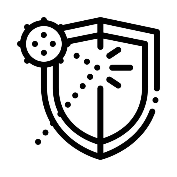 Zatrzymania ikony ochrony przed wirusami zarys ilustracji — Wektor stockowy