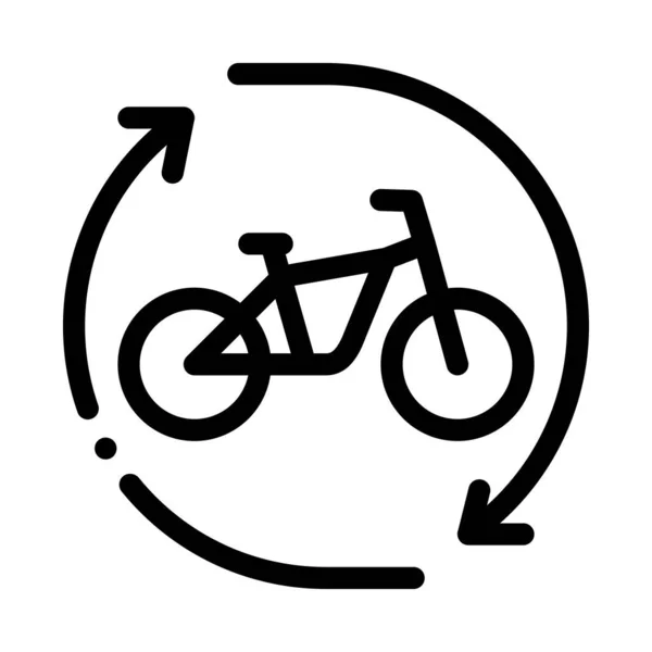 Alquiler de bicicletas compartir servicios icono vector esquema ilustración — Archivo Imágenes Vectoriales