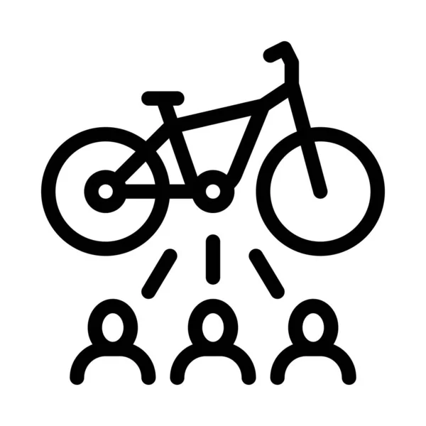 Solicitantes de un icono de bicicleta esquema ilustración — Archivo Imágenes Vectoriales